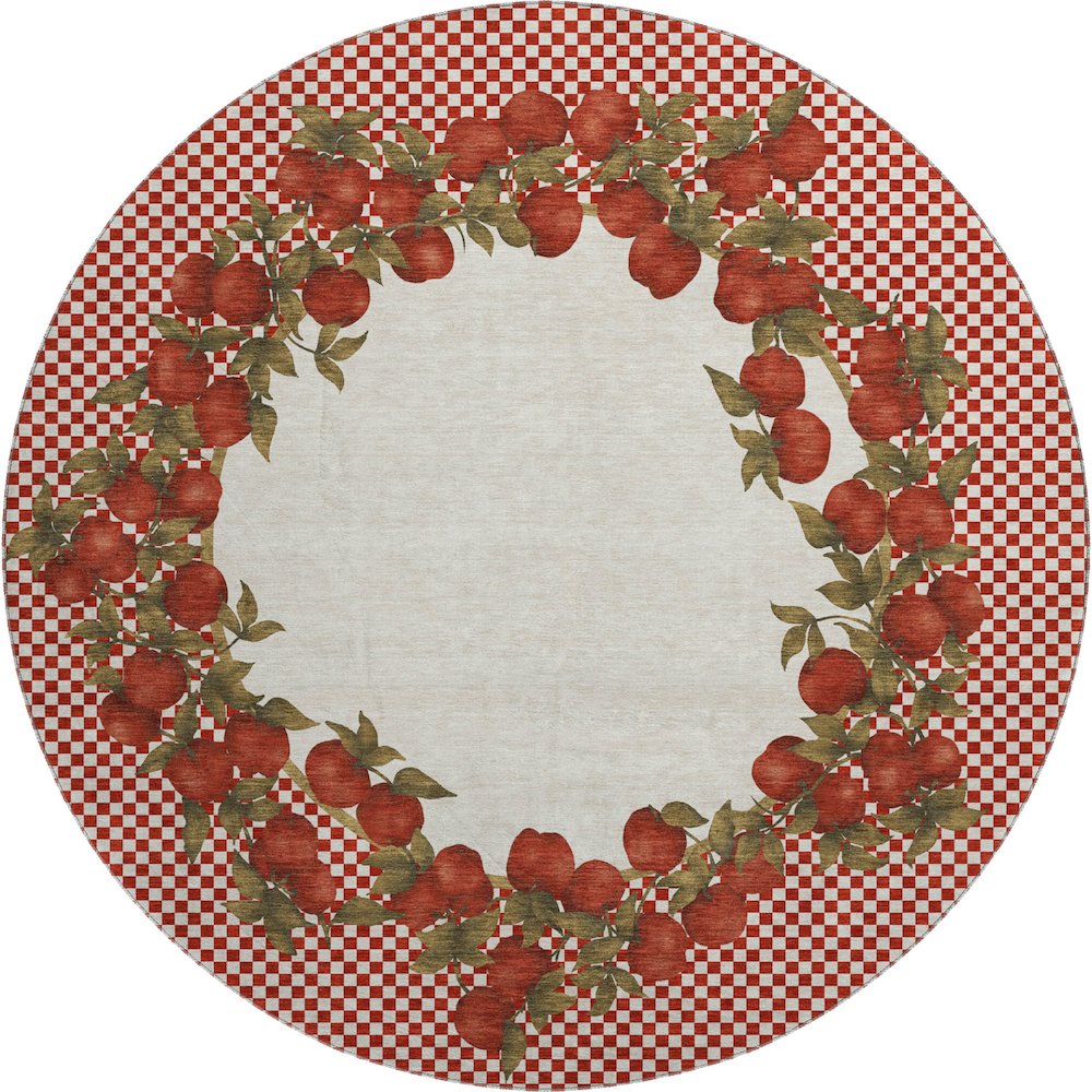 Premium Machine Washable Mayfield  Apple 8' x 8' Round Rug. Picture 1