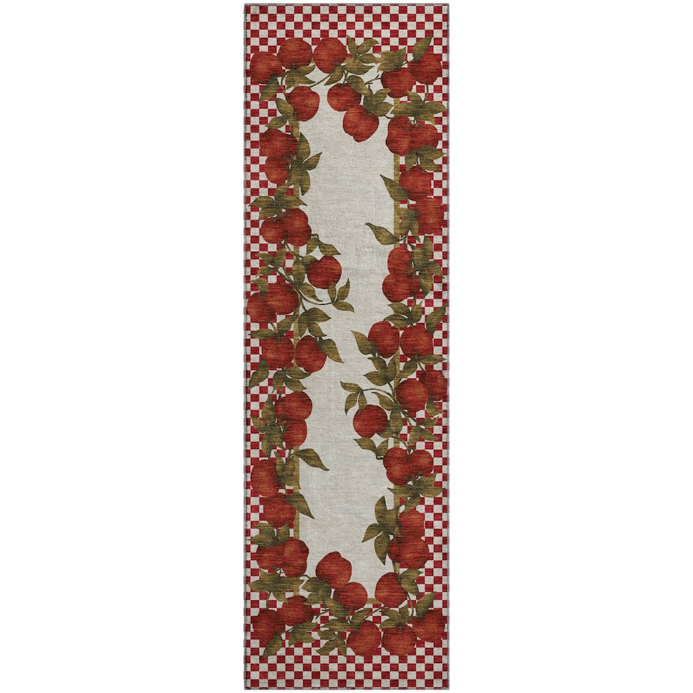 Premium Machine Washable Mayfield  Apple 2'3" x 7'6" Runner Rug. Picture 1