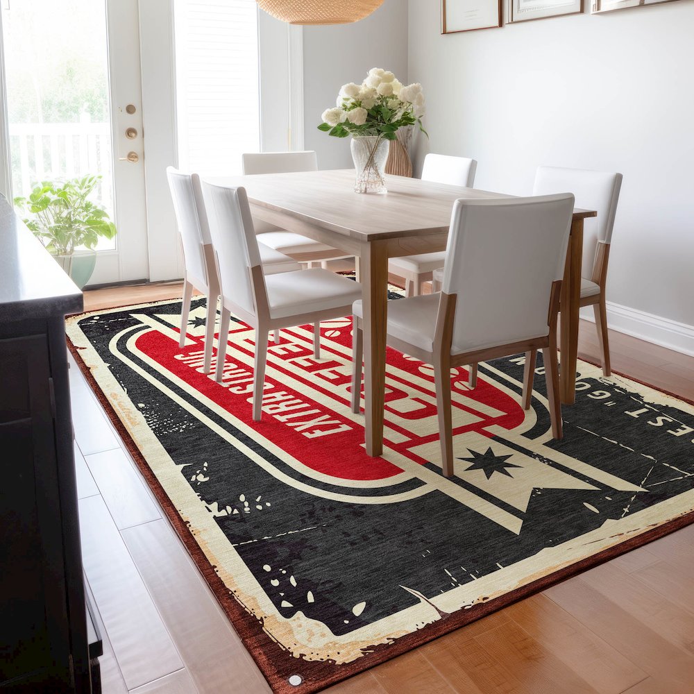 Premium Machine Washable Mayfield  Midnight 2'6" x 3'10" Rug. Picture 6