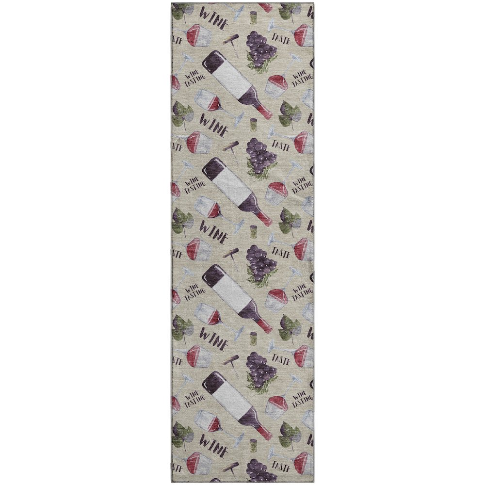 Premium Machine Washable Mayfield  Ivory 2'3" x 7'6" Runner Rug. Picture 1