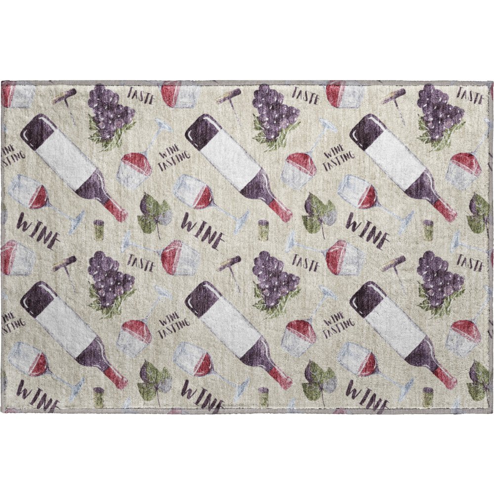 Premium Machine Washable Mayfield  Ivory 1'8" x 2'6" Rug. Picture 1