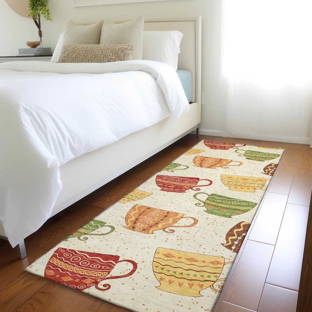 Premium Machine Washable Mayfield  Multi 2'3" x 7'6" Runner Rug. Picture 5