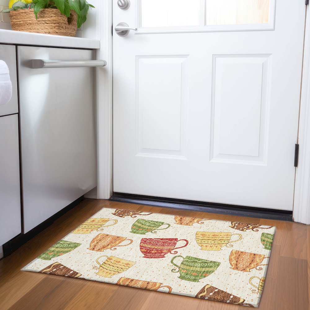 Premium Machine Washable Mayfield  Multi 1'8" x 2'6" Rug. Picture 5