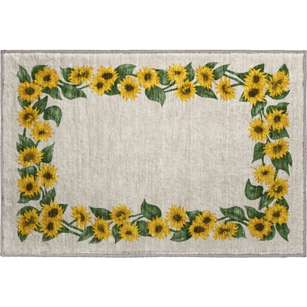 Premium Machine Washable Mayfield  Yellow 1'8" x 2'6" Rug. Picture 1