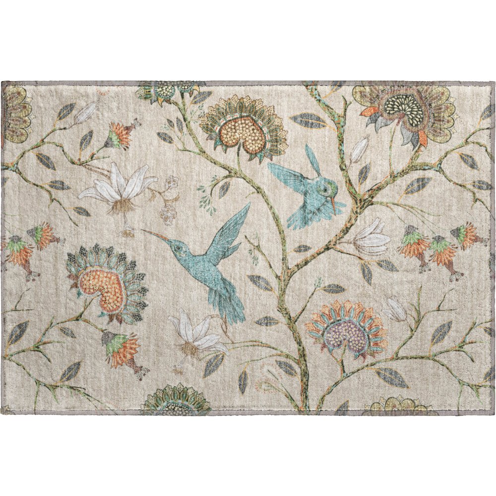 Premium Machine Washable Mayfield  Beige 1'8" x 2'6" Rug. Picture 1