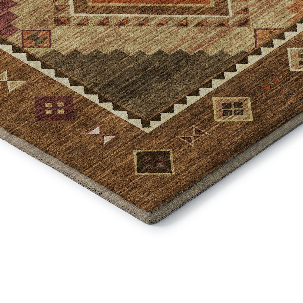 Premium Machine Washable Mayfield  Brown 1'8" x 2'6" Rug. Picture 3