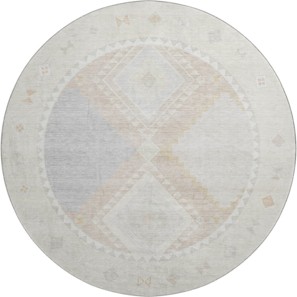 Premium Machine Washable Mayfield  Gray 8' x 8' Round Rug. Picture 1