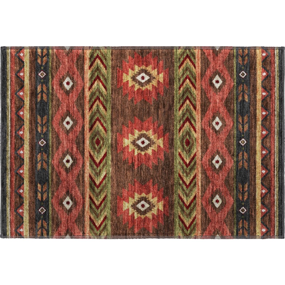 Premium Machine Washable Mayfield  Brown 1'8" x 2'6" Rug. Picture 1