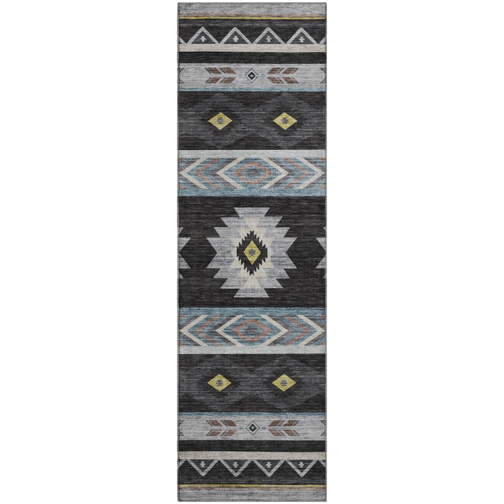 Premium Machine Washable Mayfield  Midnight 2'3" x 7'6" Runner Rug. Picture 1