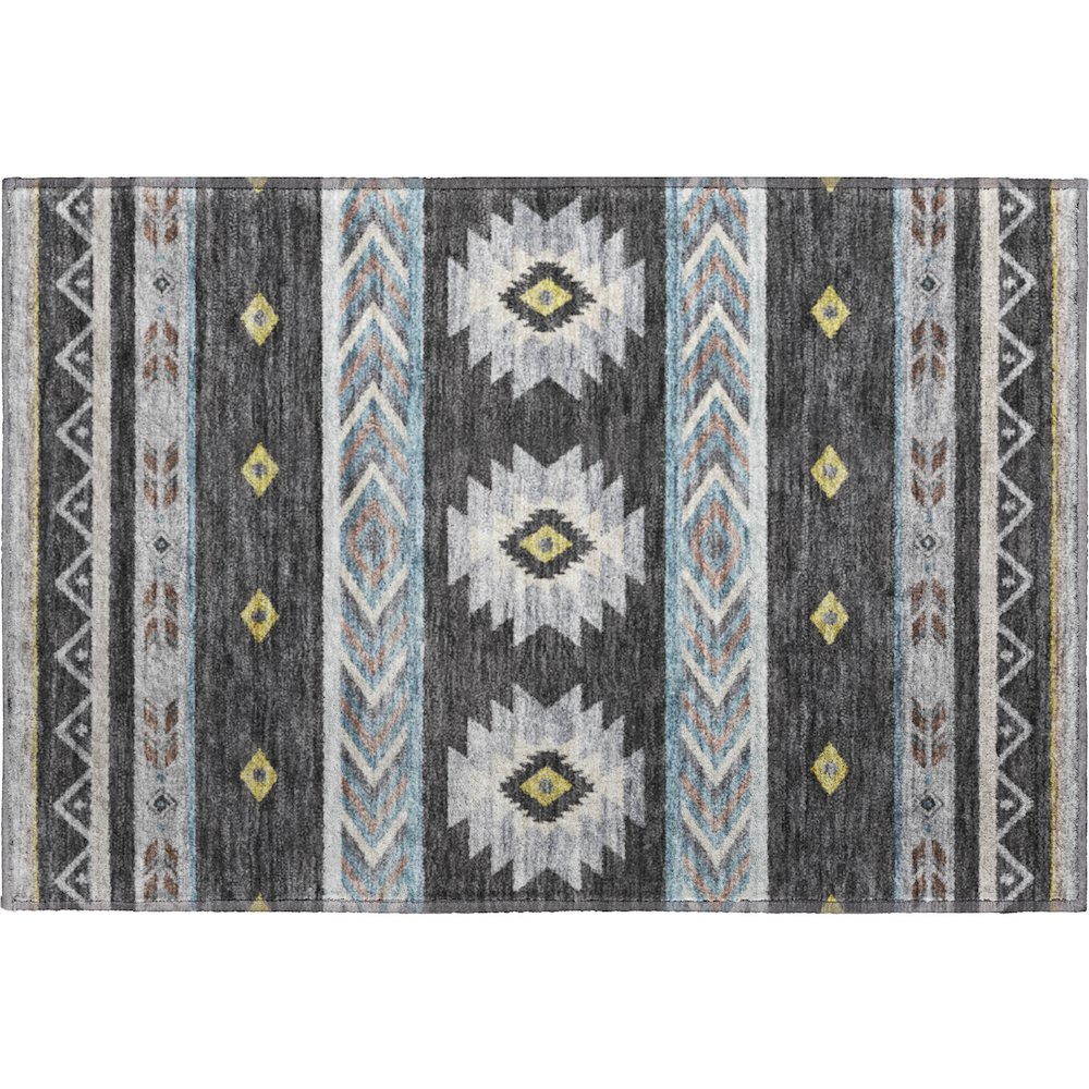 Premium Machine Washable Mayfield  Midnight 1'8" x 2'6" Rug. Picture 1