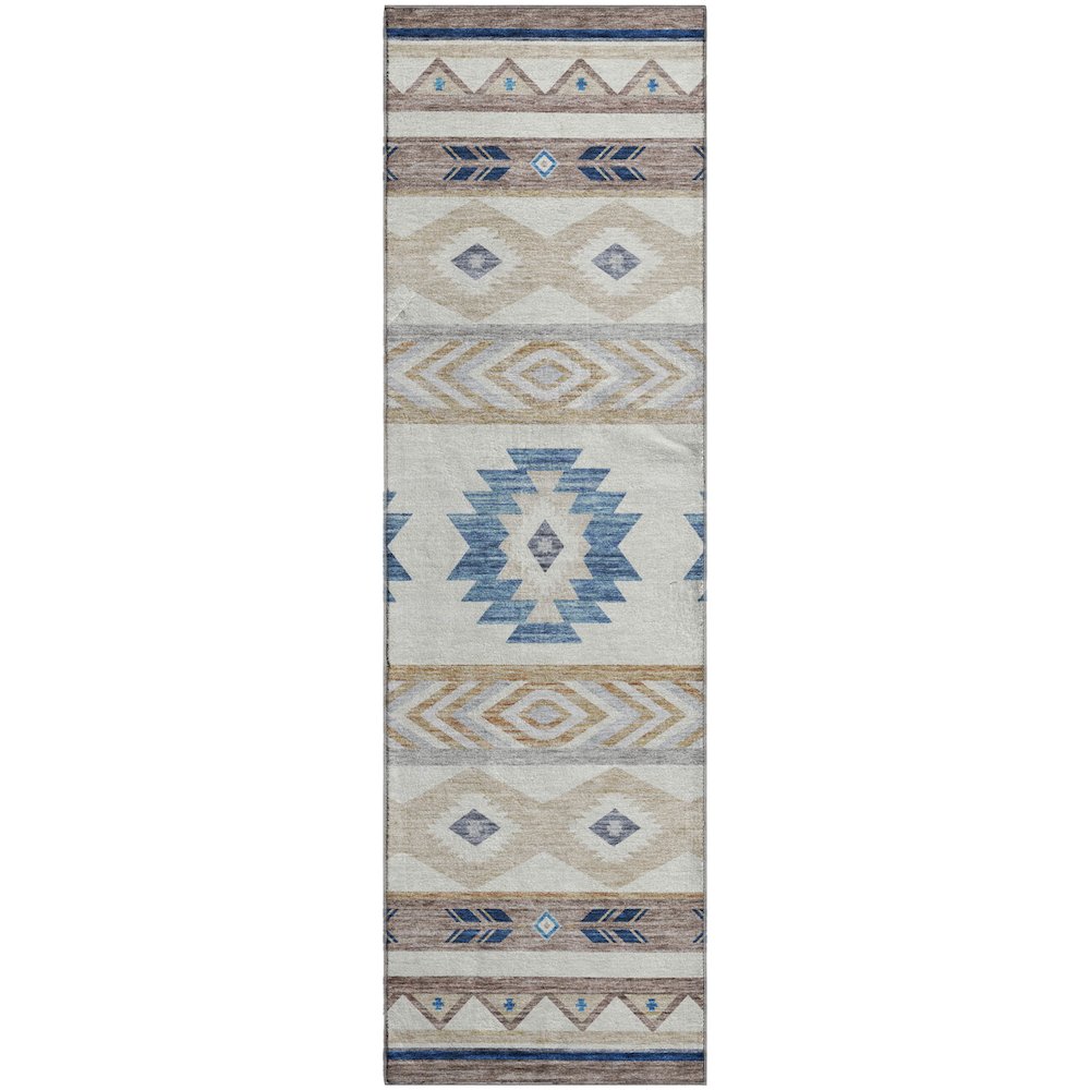 Premium Machine Washable Mayfield  Taupe 2'3" x 7'6" Runner Rug. Picture 1