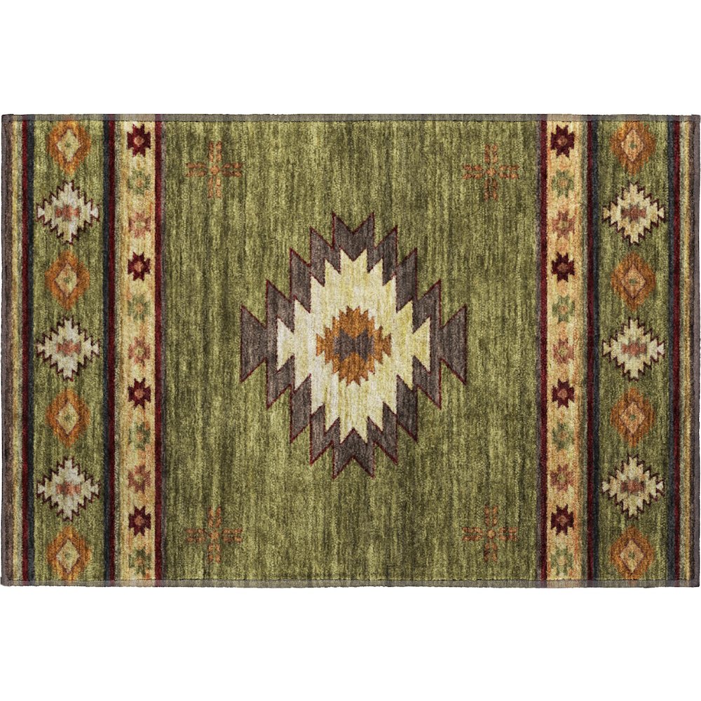 Premium Machine Washable Mayfield  Green 1'8" x 2'6" Rug. Picture 1