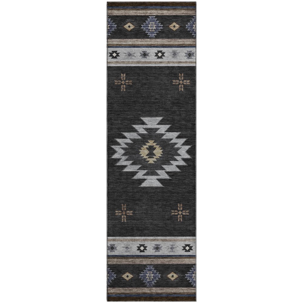 Premium Machine Washable Mayfield  Midnight 2'3" x 7'6" Runner Rug. Picture 1