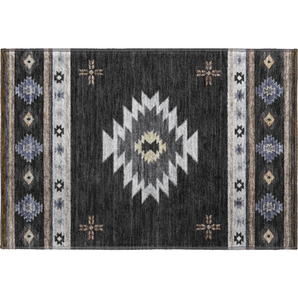 Premium Machine Washable Mayfield  Midnight 1'8" x 2'6" Rug. Picture 1