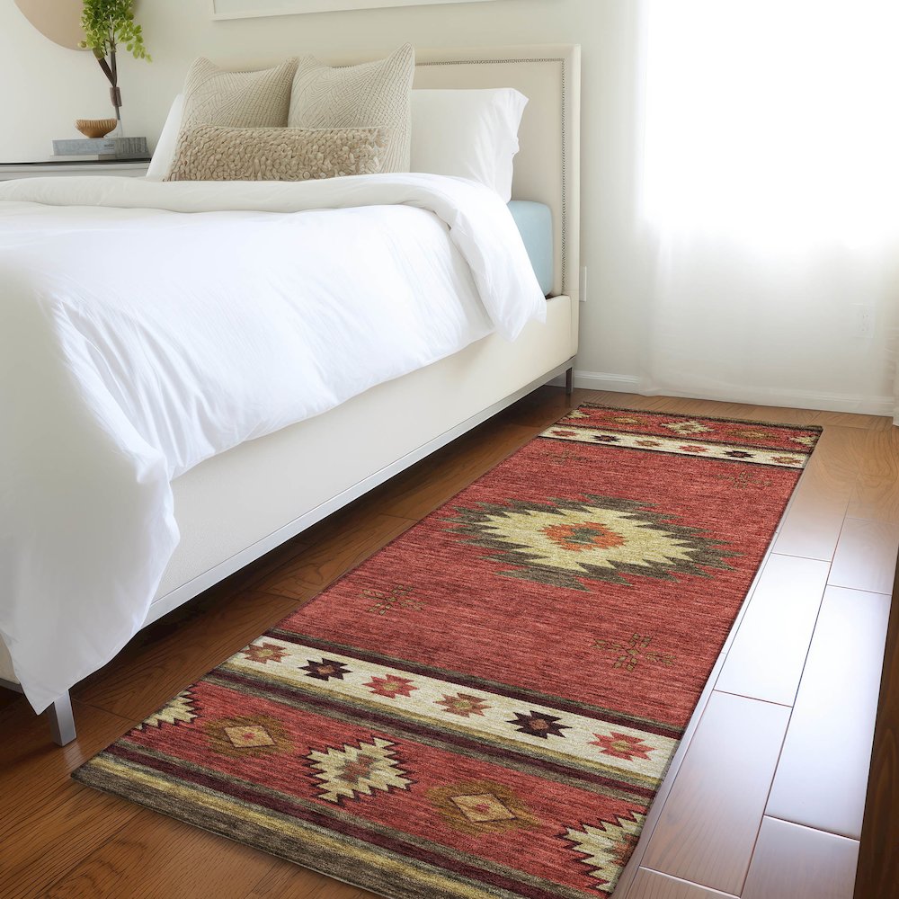 Premium Machine Washable Mayfield  Spice 2'3" x 7'6" Runner Rug. Picture 5