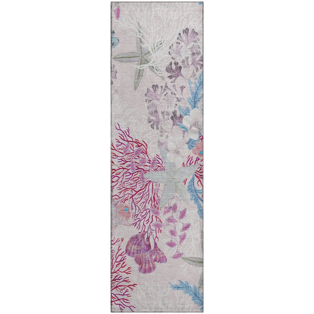 Premium Machine Washable Mayfield  Raspberry 2'3" x 7'6" Runner Rug. Picture 1