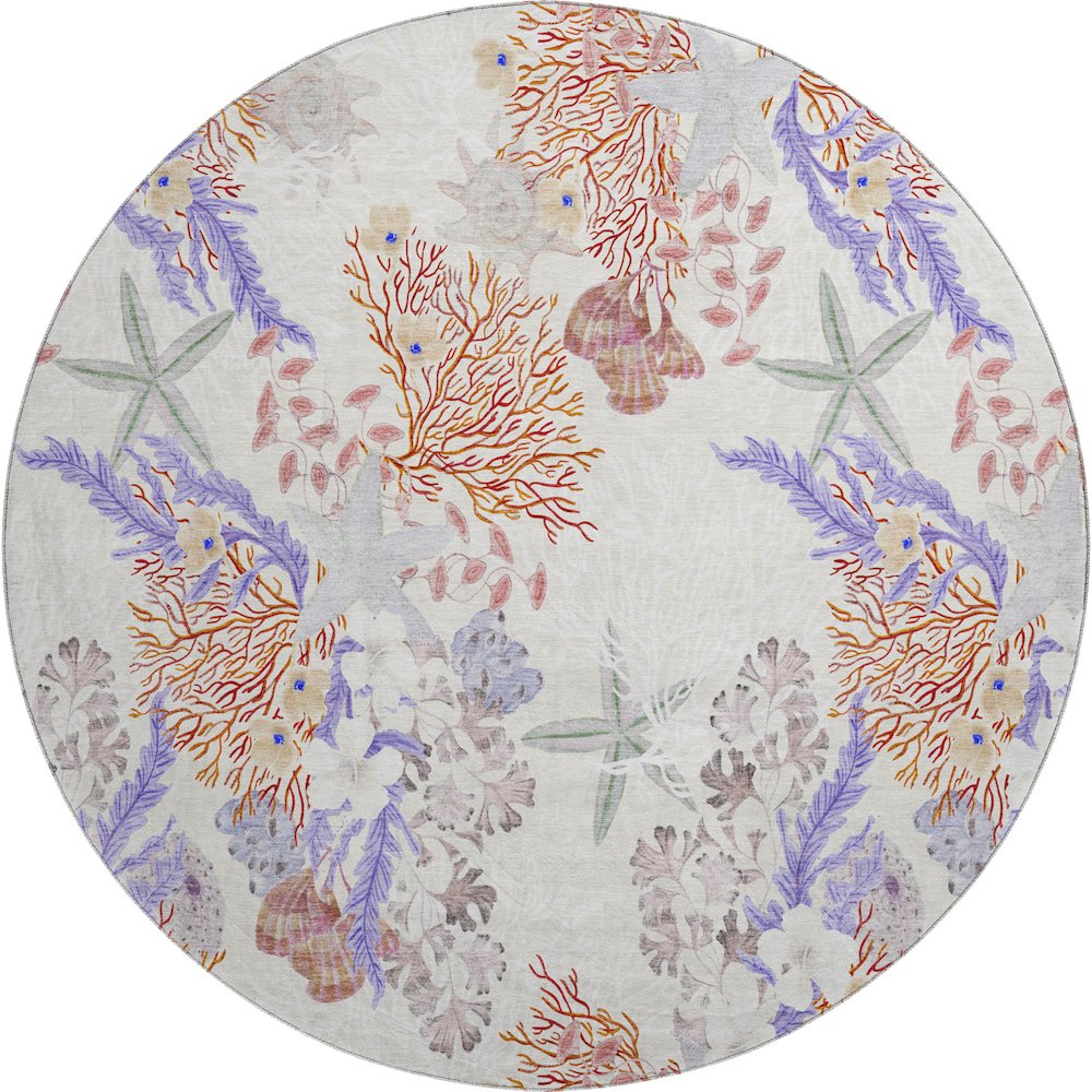 Premium Machine Washable Mayfield  Spice 8' x 8' Round Rug. Picture 1