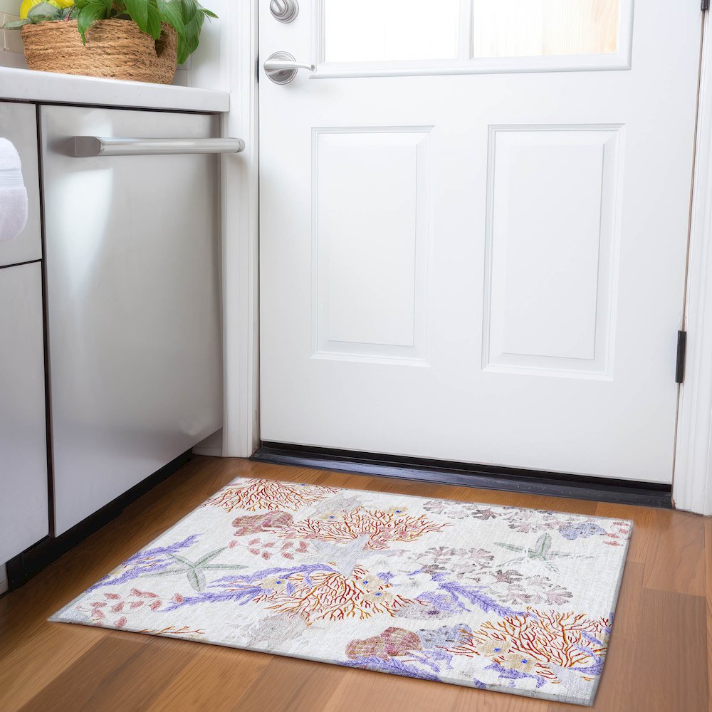 Premium Machine Washable Mayfield  Spice 1'8" x 2'6" Rug. Picture 5