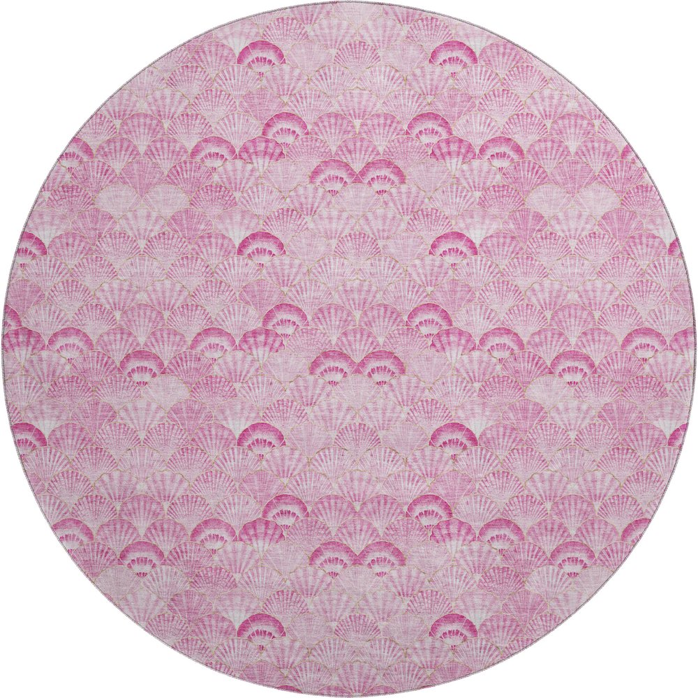 Premium Machine Washable Mayfield  Pink 8' x 8' Round Rug. Picture 1