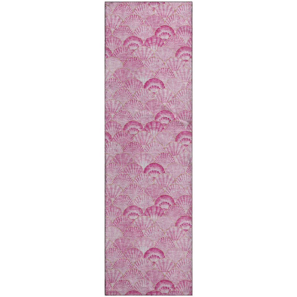 Premium Machine Washable Mayfield  Pink 2'3" x 7'6" Runner Rug. Picture 1