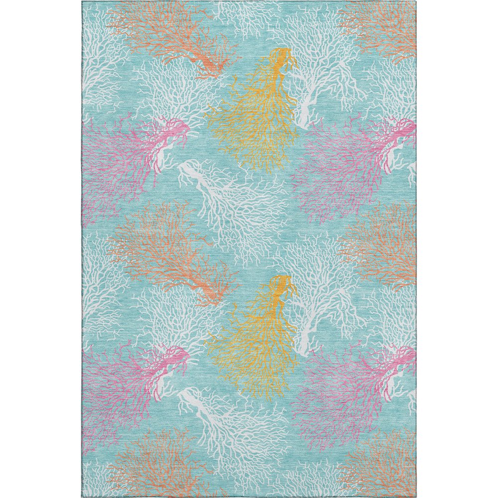 Premium Machine Washable Mayfield  Aqua 2'6" x 3'10" Rug. Picture 1