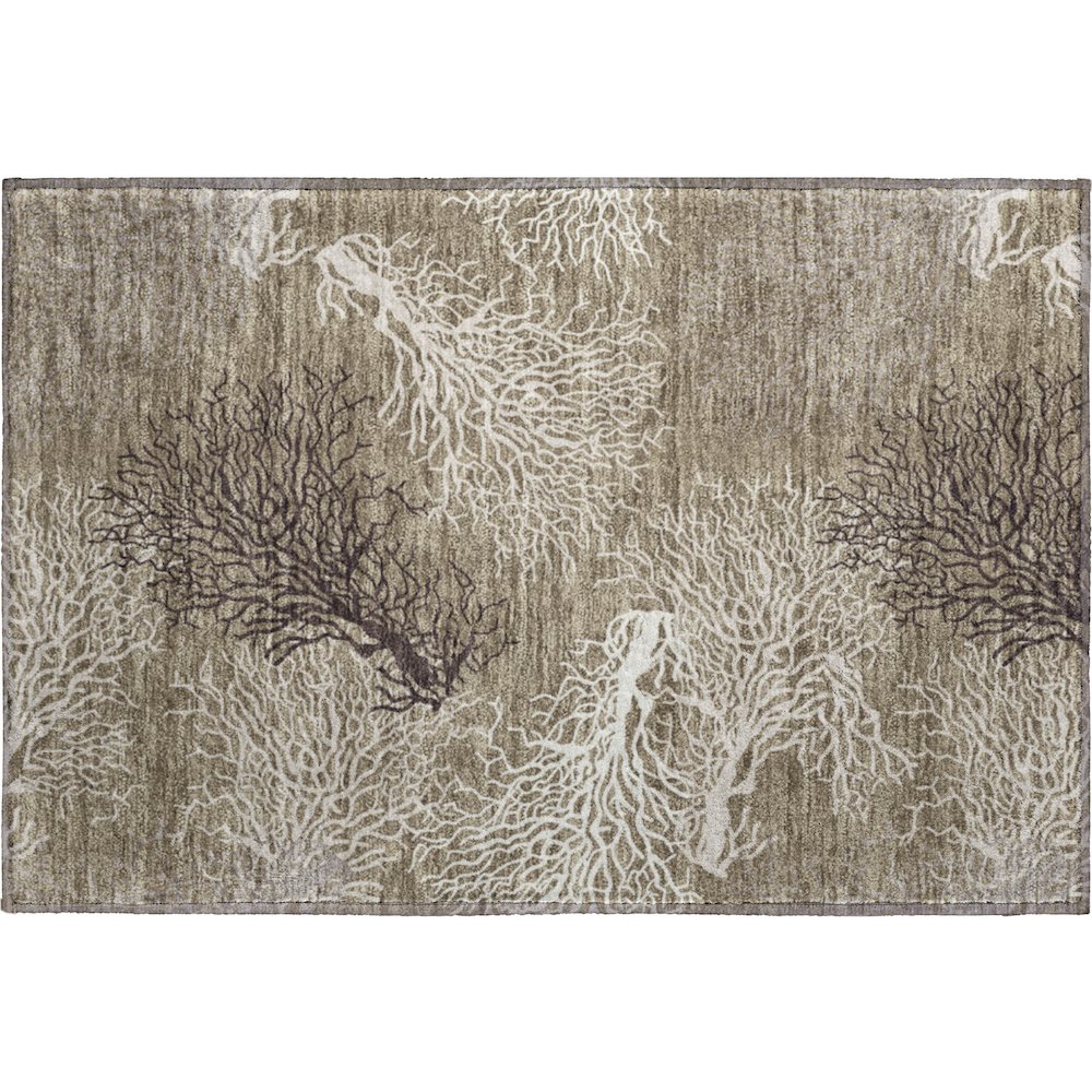 Premium Machine Washable Mayfield  Latte 1'8" x 2'6" Rug. Picture 1