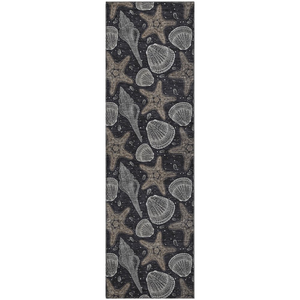 Premium Machine Washable Mayfield  Midnight 2'3" x 7'6" Runner Rug. Picture 1