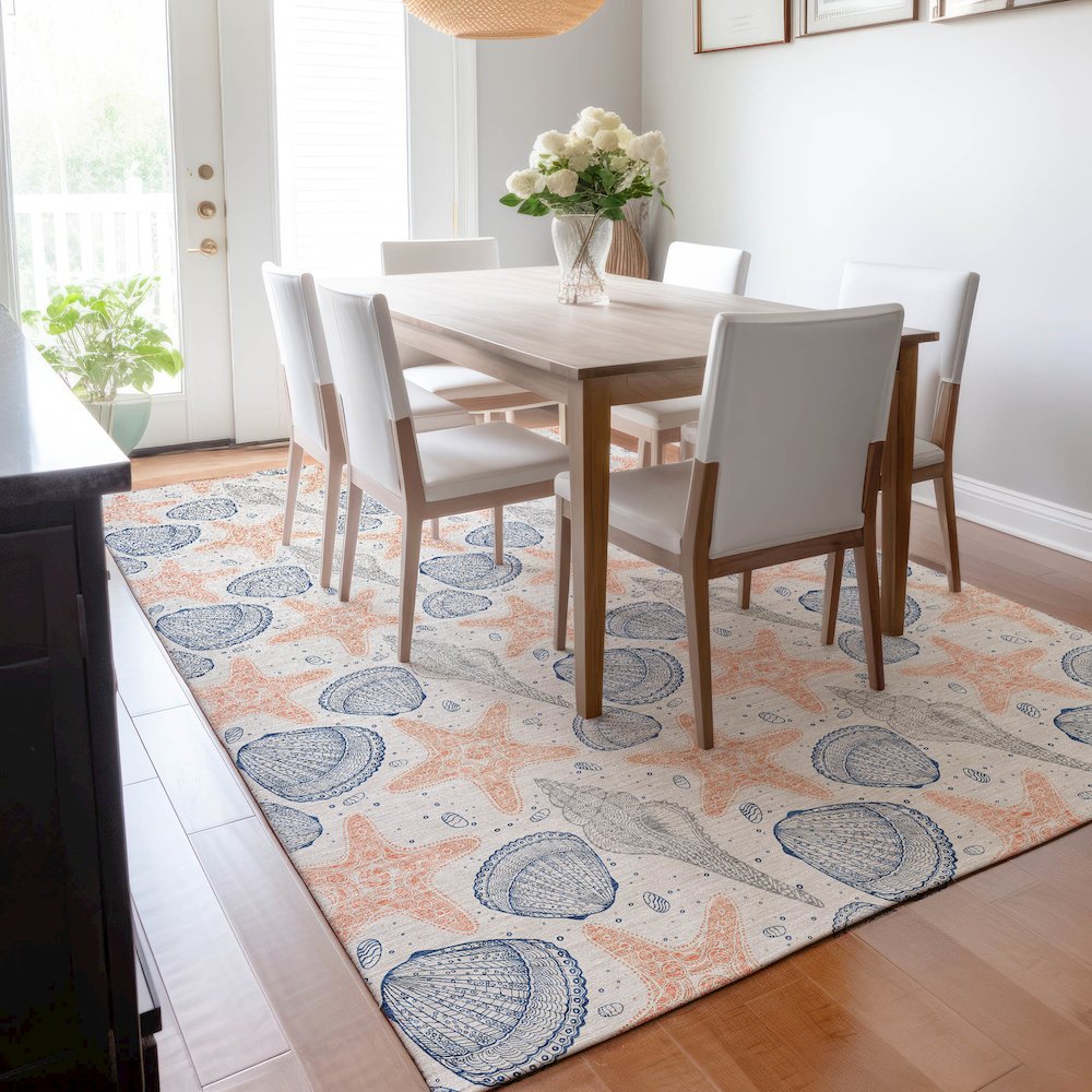 Premium Machine Washable Mayfield  Peach 2'6" x 3'10" Rug. Picture 6