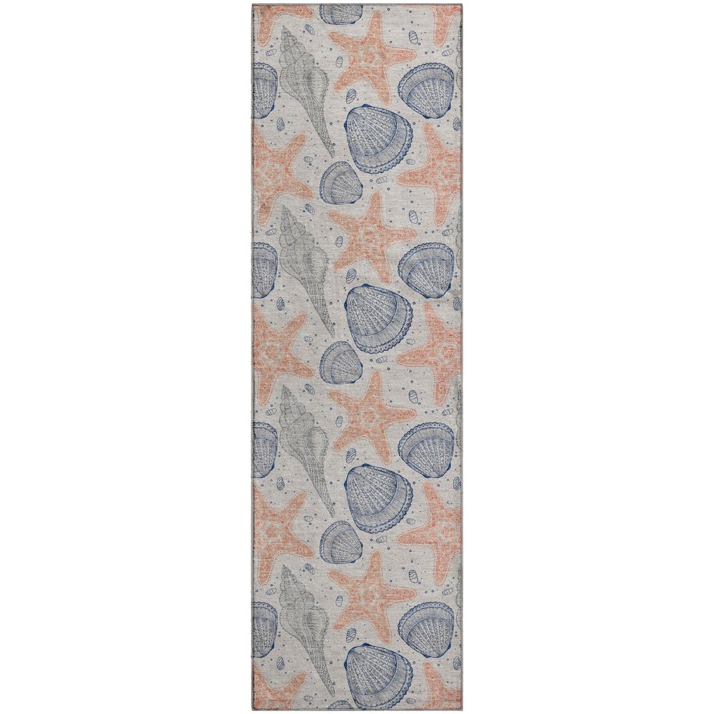 Premium Machine Washable Mayfield  Peach 2'3" x 7'6" Runner Rug. Picture 1