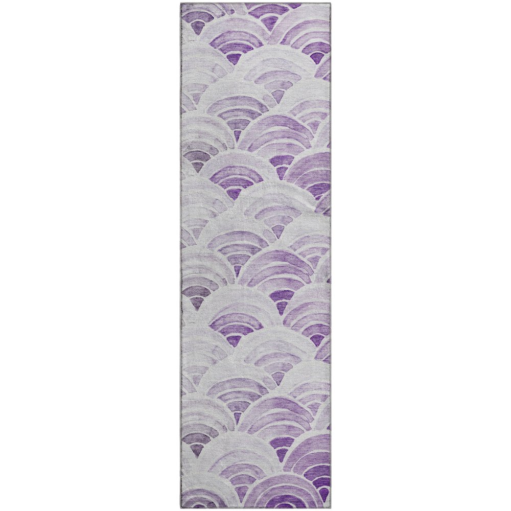 Premium Machine Washable Mayfield  Purple 2'3" x 7'6" Runner Rug. Picture 1