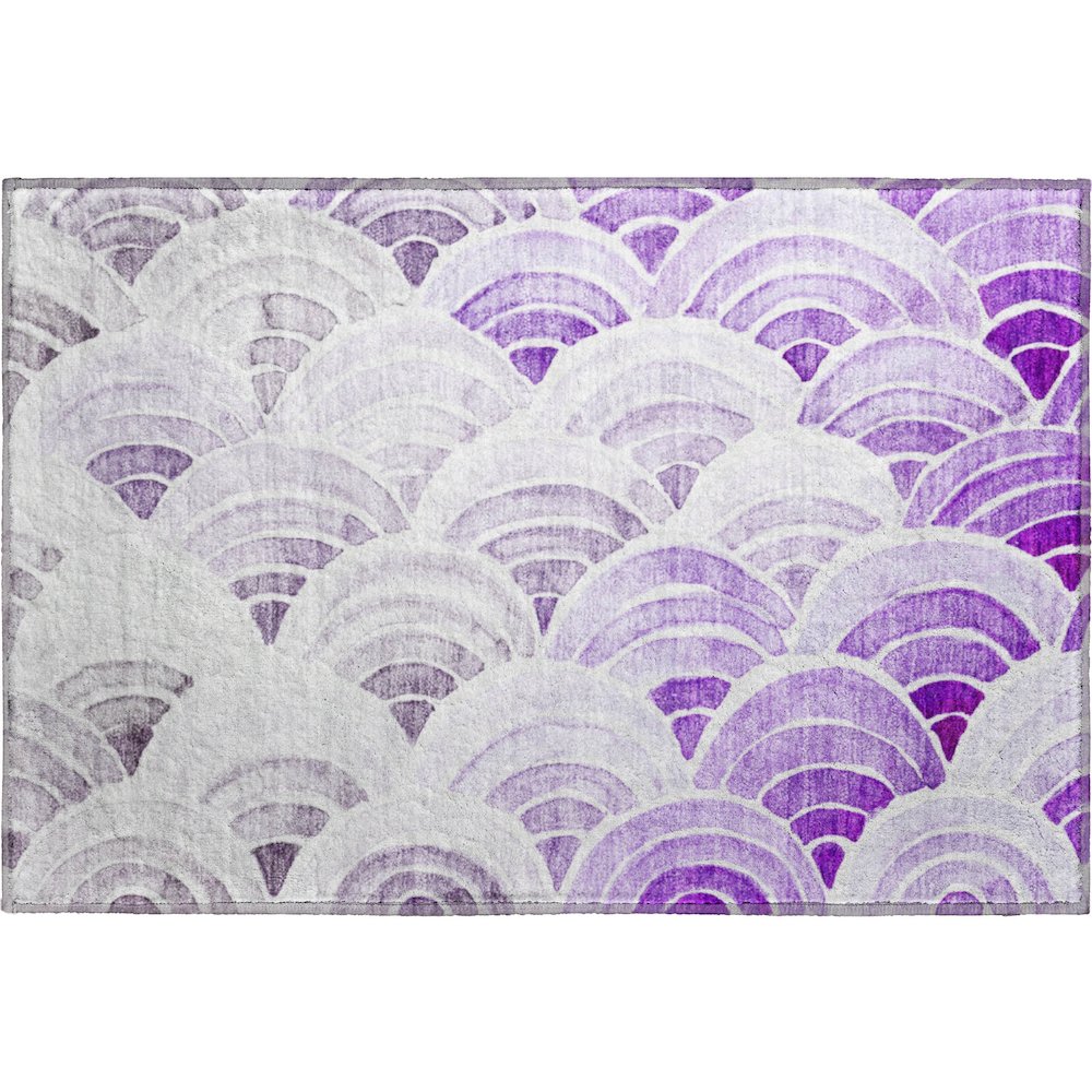 Premium Machine Washable Mayfield  Purple 1'8" x 2'6" Rug. Picture 1