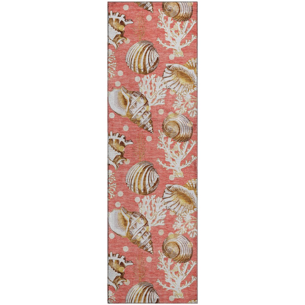 Premium Machine Washable Mayfield  Peach 2'3" x 7'6" Runner Rug. Picture 1
