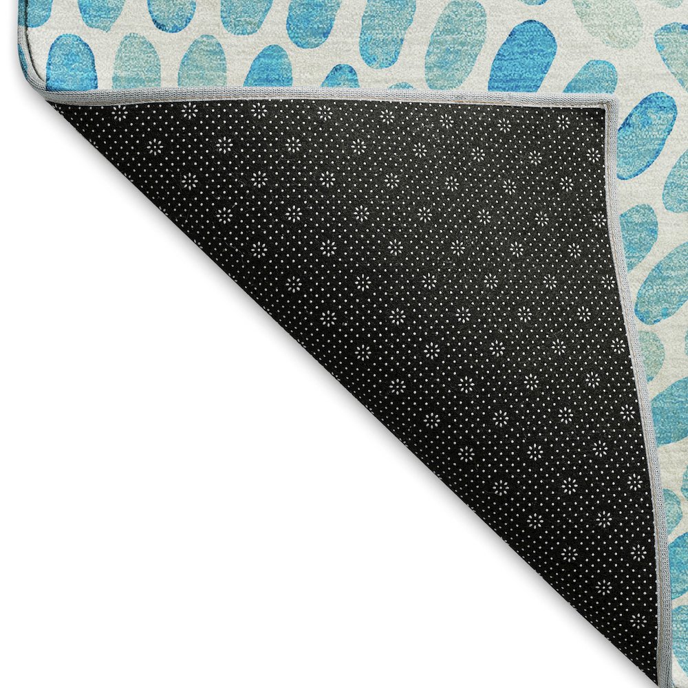 Premium Machine Washable Mayfield  Aqua 1'8" x 2'6" Rug. Picture 2