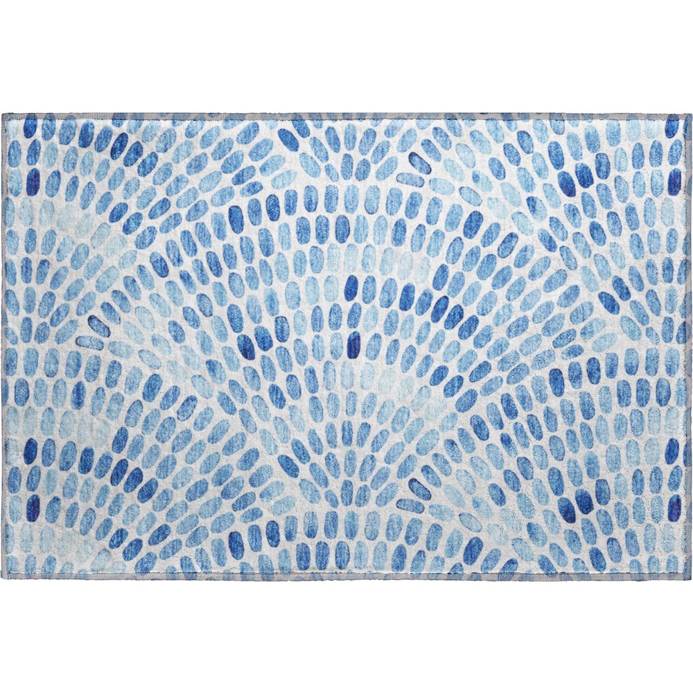 Premium Machine Washable Mayfield  Blue 1'8" x 2'6" Rug. Picture 1