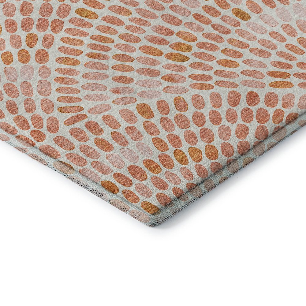 Premium Machine Washable Mayfield  Peach 1'8" x 2'6" Rug. Picture 3