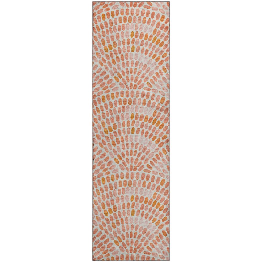 Premium Machine Washable Mayfield  Peach 2'3" x 7'6" Runner Rug. Picture 1