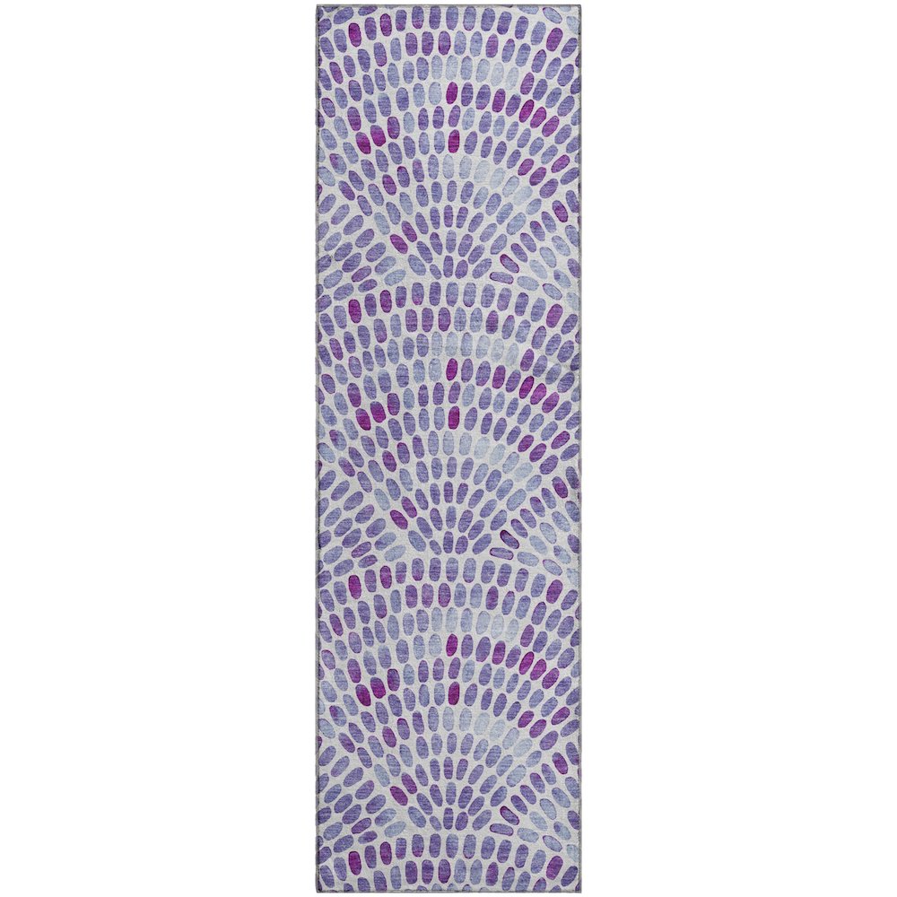 Premium Machine Washable Mayfield  Purple 2'3" x 7'6" Runner Rug. Picture 1