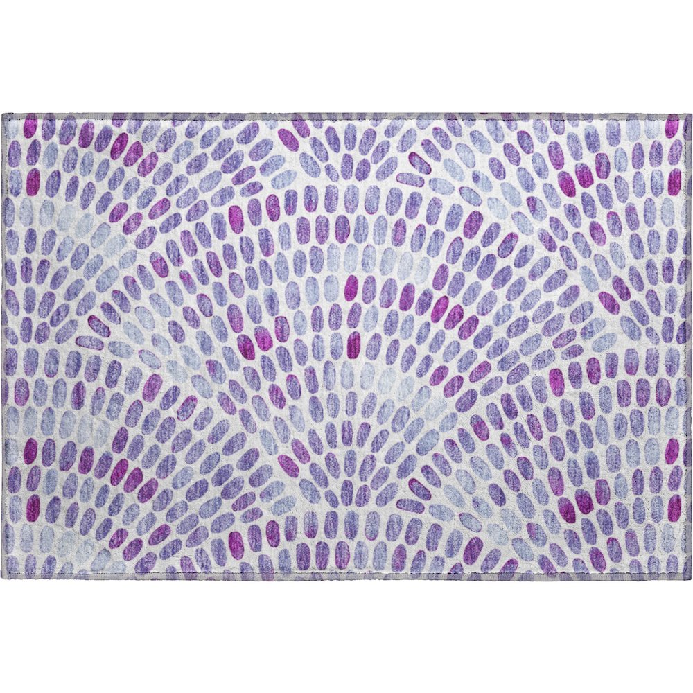Premium Machine Washable Mayfield  Purple 1'8" x 2'6" Rug. Picture 1