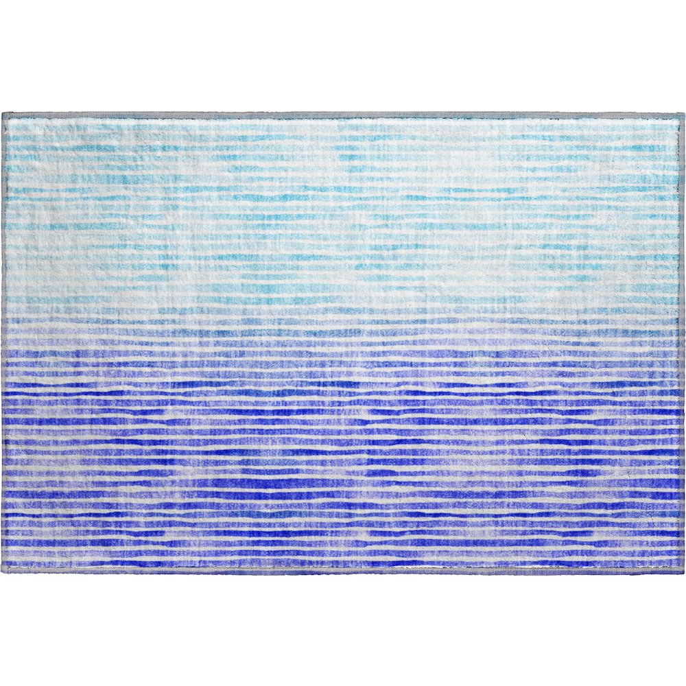 Premium Machine Washable Mayfield  Blue 1'8" x 2'6" Rug. Picture 1