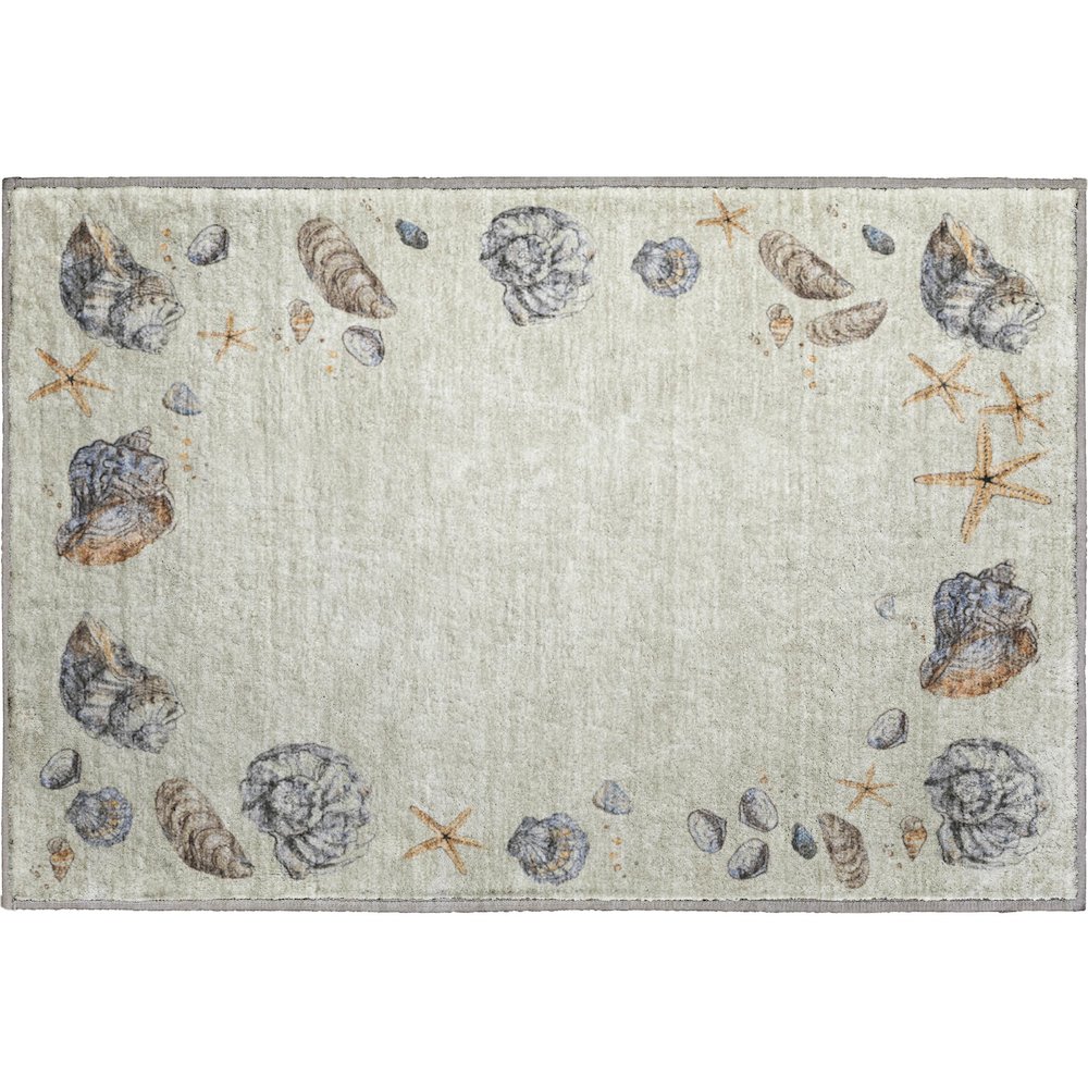 Premium Machine Washable Mayfield  Oyster 1'8" x 2'6" Rug. Picture 1
