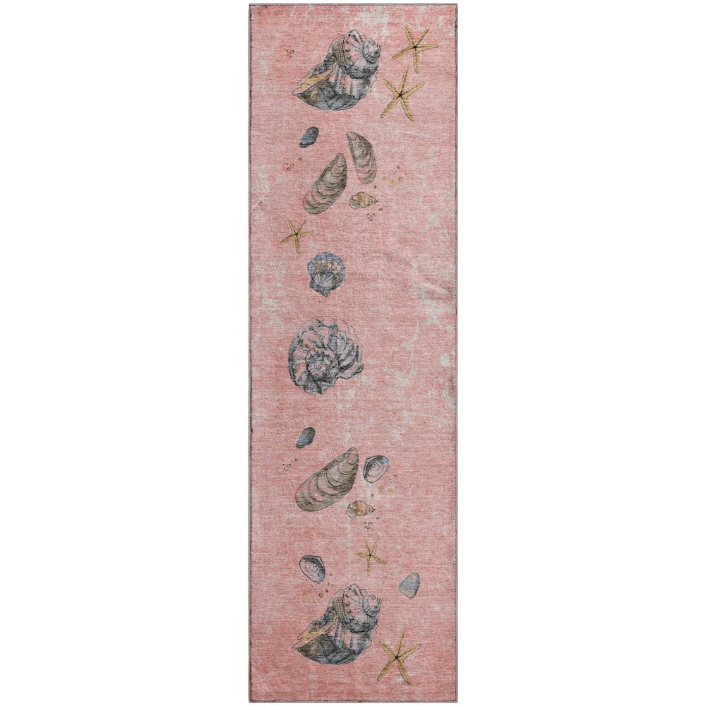 Premium Machine Washable Mayfield  Peach 2'3" x 7'6" Runner Rug. Picture 1
