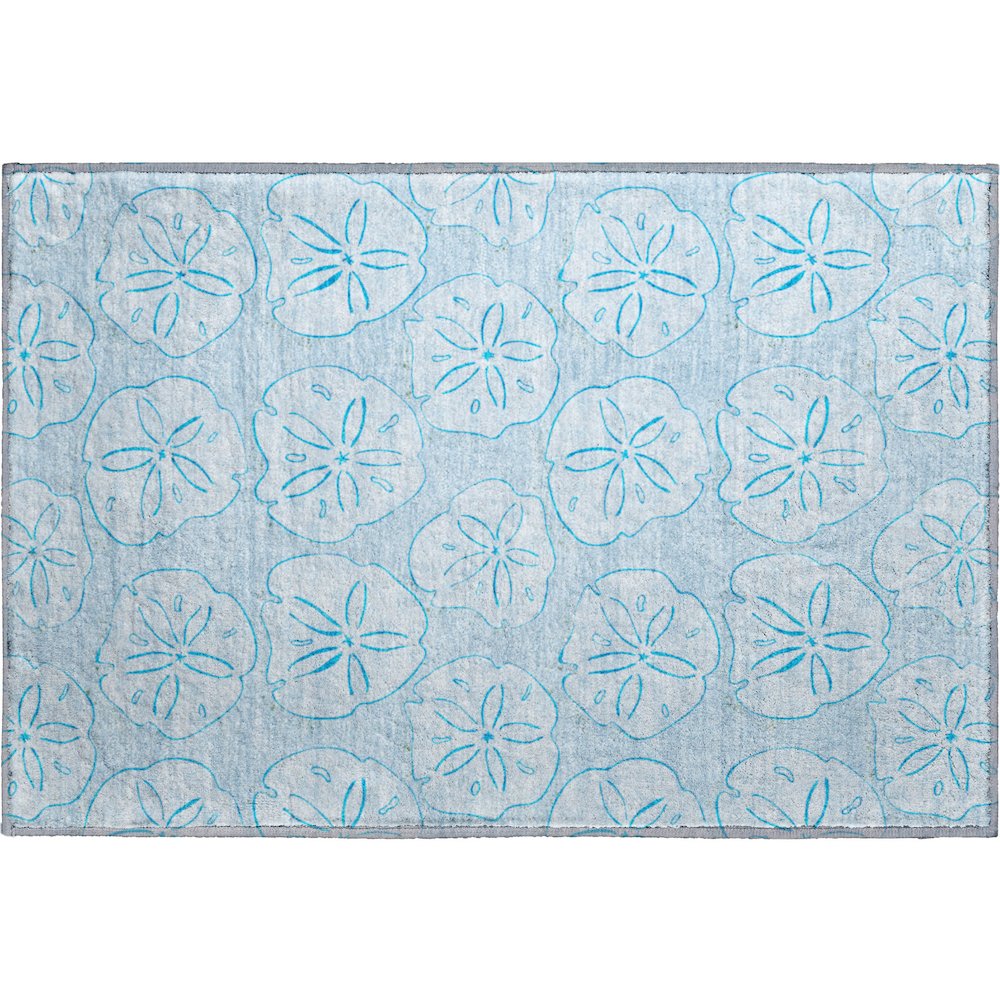 Premium Machine Washable Mayfield  Blue 1'8" x 2'6" Rug. Picture 1
