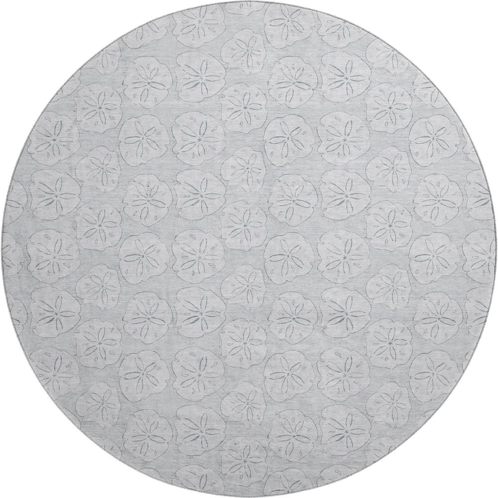 Premium Machine Washable Mayfield  Gray 8' x 8' Round Rug. Picture 1