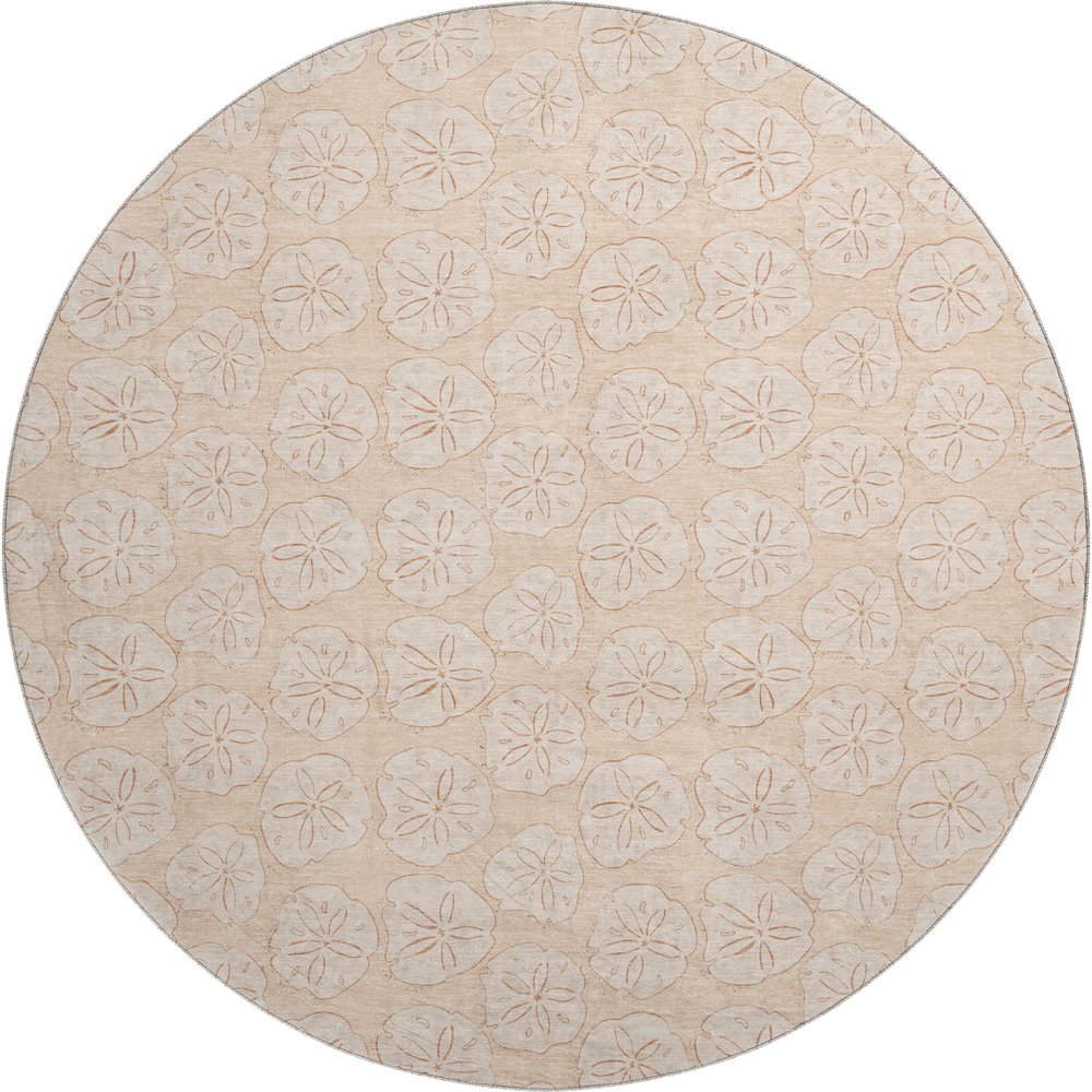Premium Machine Washable Mayfield  Nectarine 8' x 8' Round Rug. Picture 1