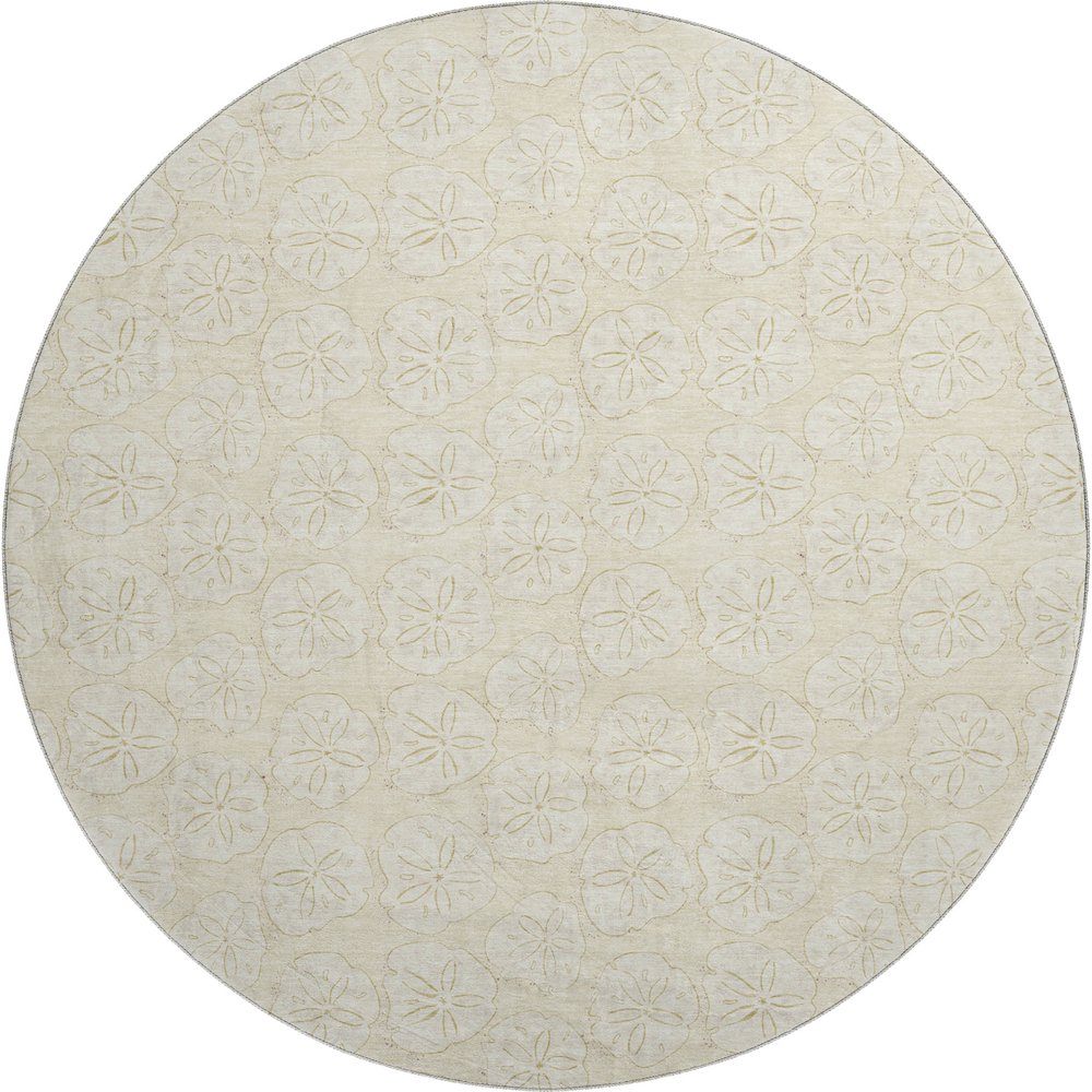 Premium Machine Washable Mayfield  Sand 8' x 8' Round Rug. Picture 1
