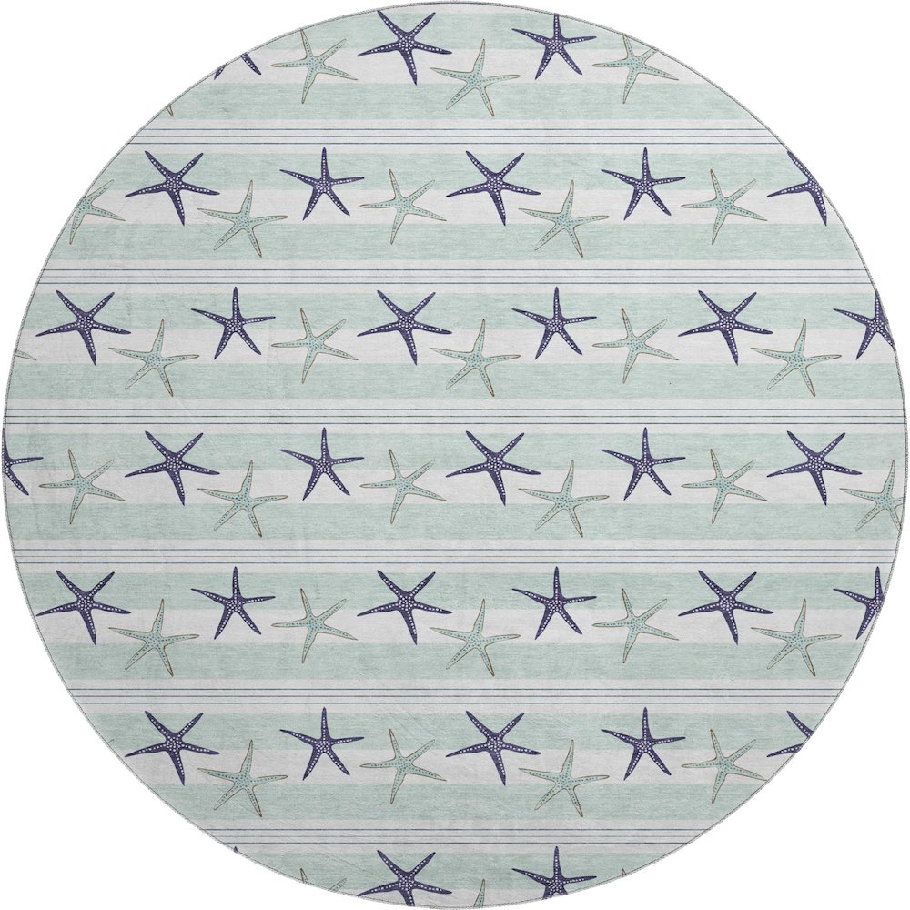 Premium Machine Washable Mayfield  Seaglass 8' x 8' Round Rug. Picture 1