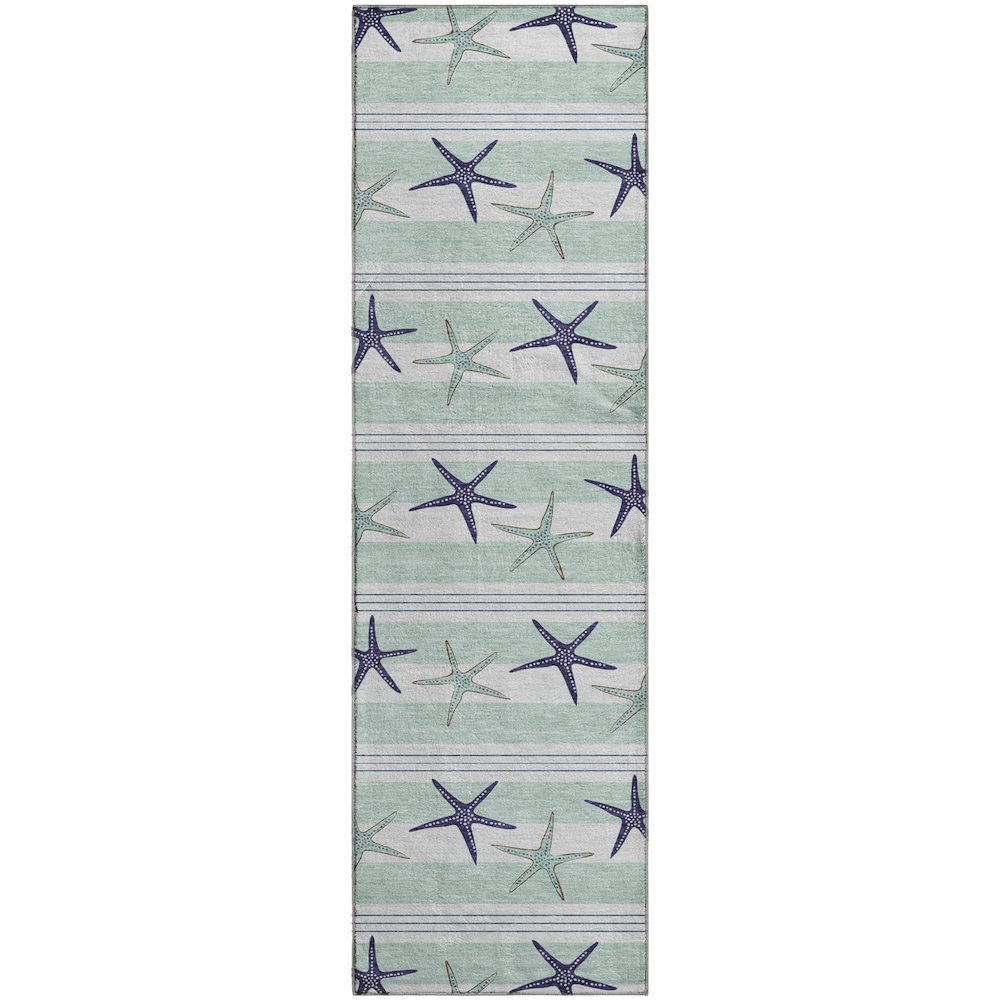 Premium Machine Washable Mayfield  Seaglass 2'3" x 7'6" Runner Rug. Picture 1