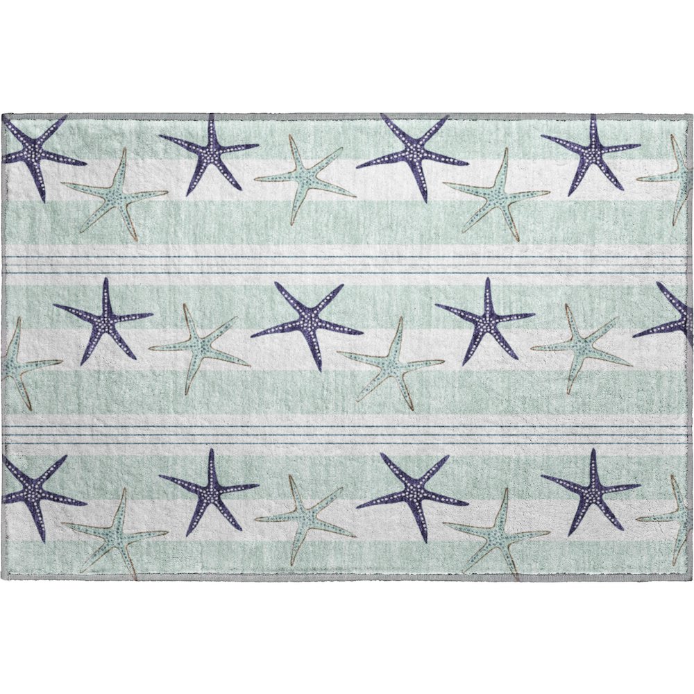 Premium Machine Washable Mayfield  Seaglass 1'8" x 2'6" Rug. Picture 1