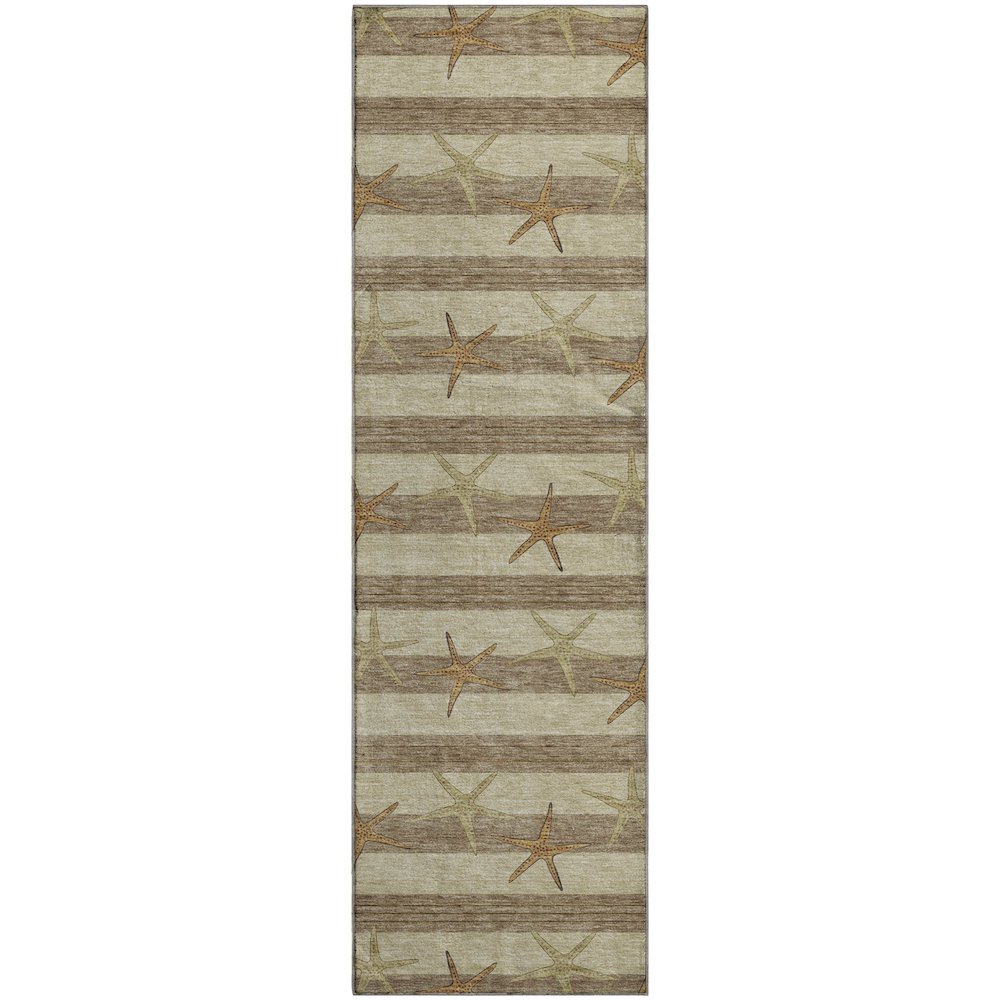 Premium Machine Washable Mayfield  Tan 2'3" x 7'6" Runner Rug. Picture 1
