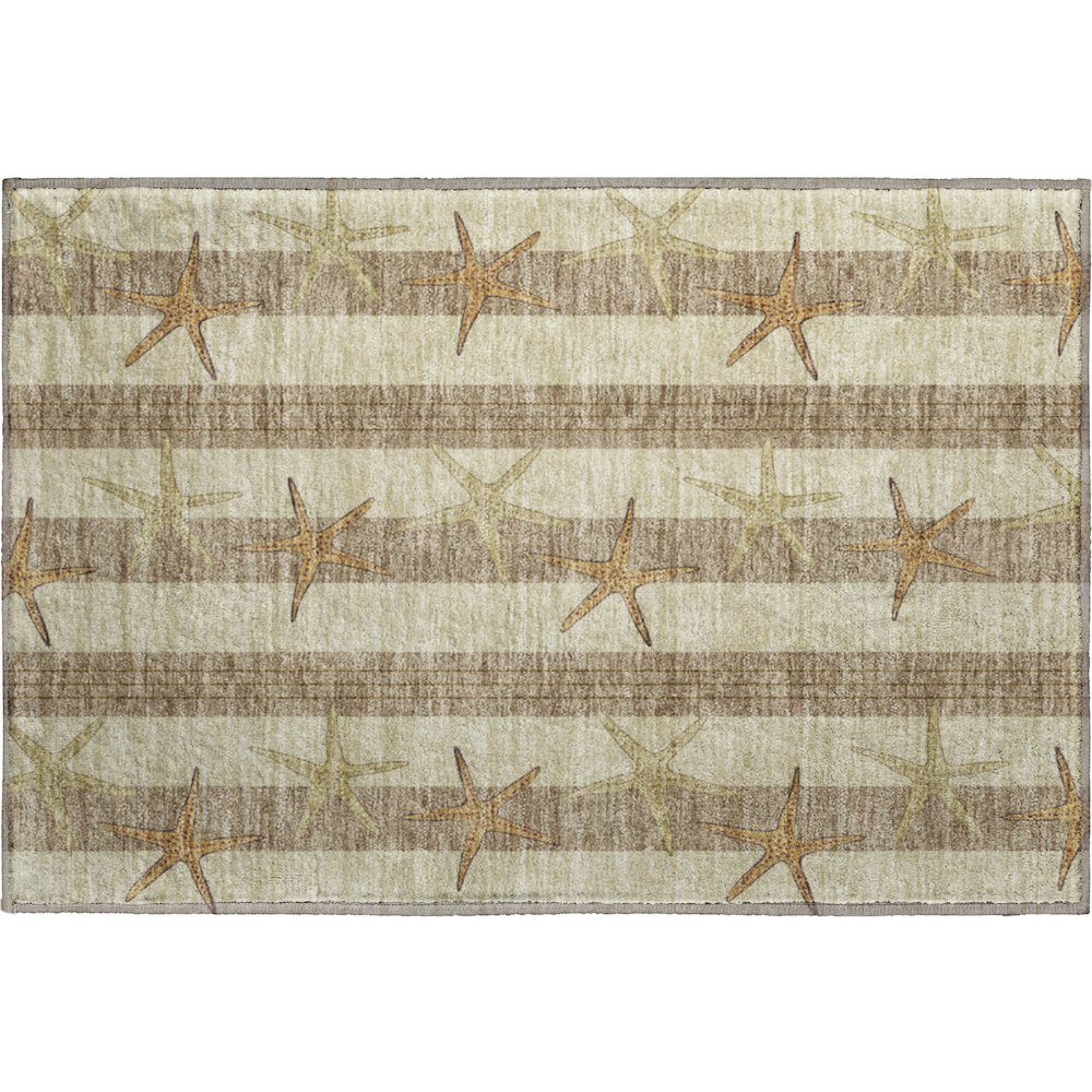 Premium Machine Washable Mayfield  Tan 1'8" x 2'6" Rug. Picture 1